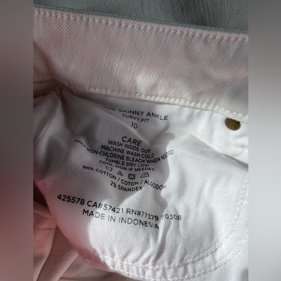 EUC Ann Taylor Womens Skinny Ankle Curvey Pant in White - Size 10 - Picture 3 of 4
